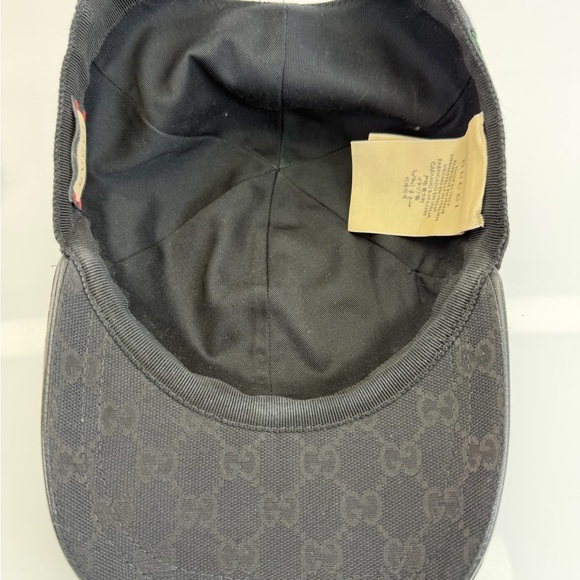 Gucci Classic Web Black Gg Monogram Baseball Cap Hat Large